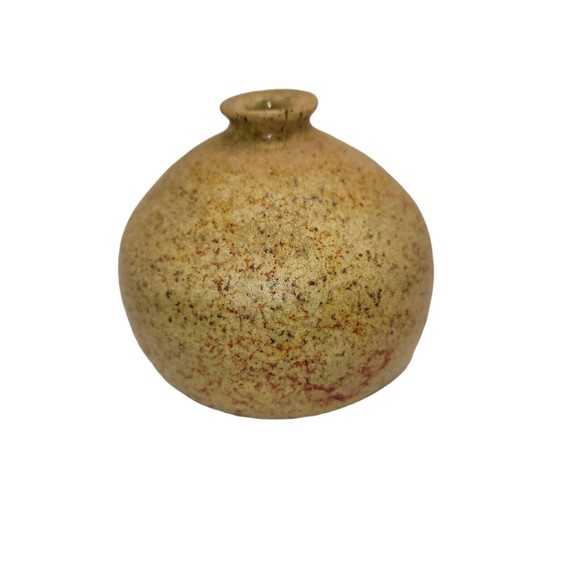 Vintage Round Ceramic Stoneware Bud Vase Weed Pot Studio Pottery Signed Small - Picture 4 of 9